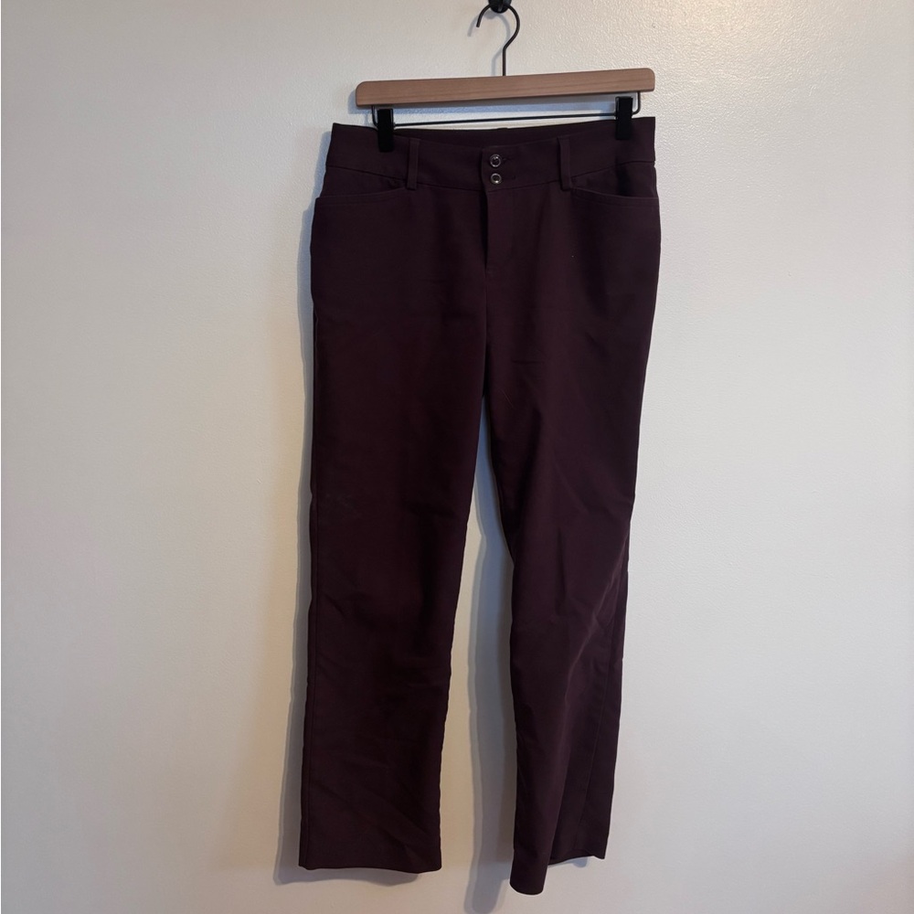 Lee secretly shapes  regular fit straight leg mid rise purple dress pants with